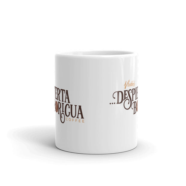 Despierta Boricua White glossy mug