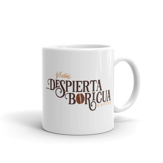 Despierta Boricua White glossy mug