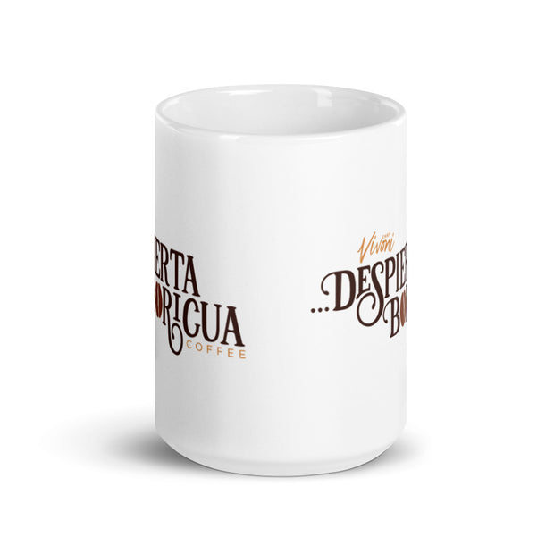 Despierta Boricua White glossy mug