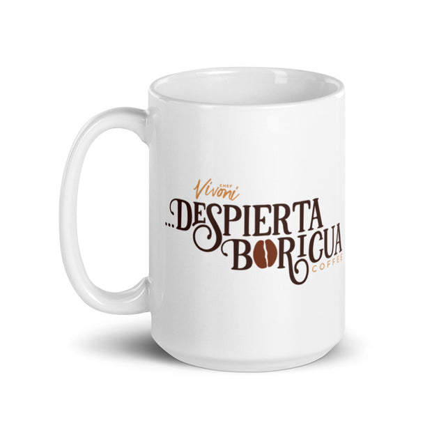 Despierta Boricua White glossy mug