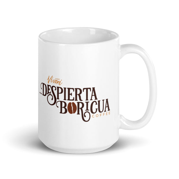 Despierta Boricua White glossy mug