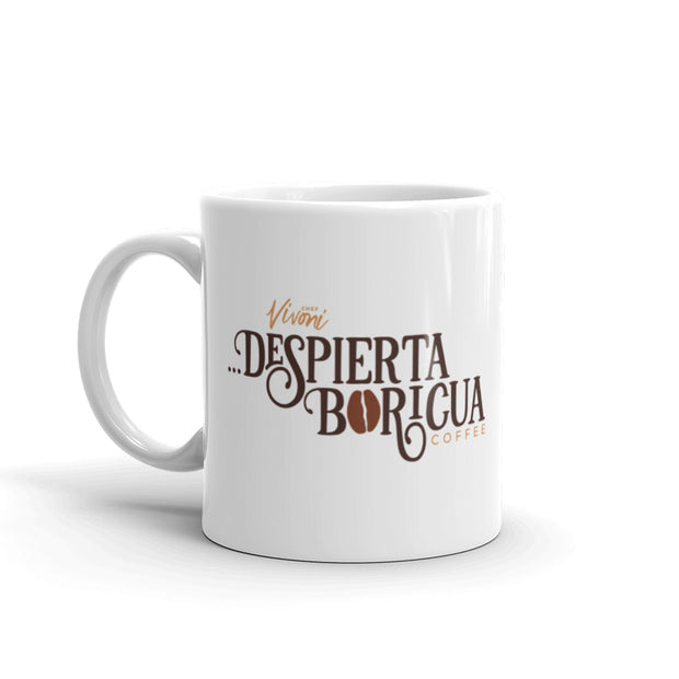 Despierta Boricua White glossy mug