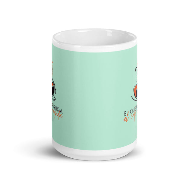 The early bird helps the coffee Bright white mug